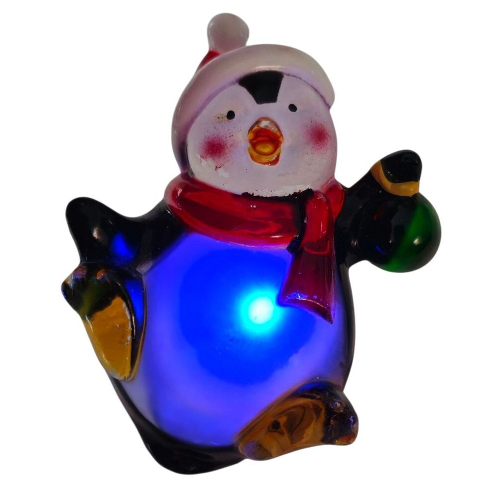 Light Up Penguin Pin Resin Multi-Color Christmas … - image 3